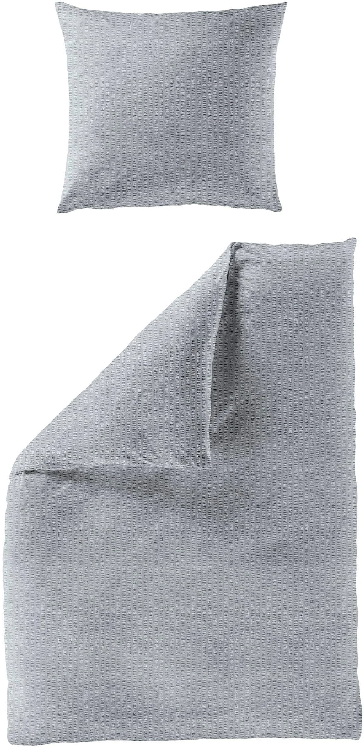 Bierbaum Bettwäsche Set Grau Seersucker 135x200cm