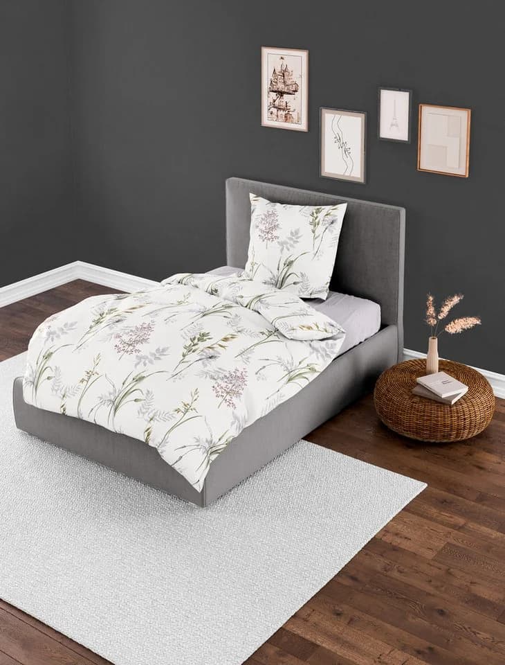 Bierbaum Mako-Satin Bettwäsche Set Florales Design Rosa