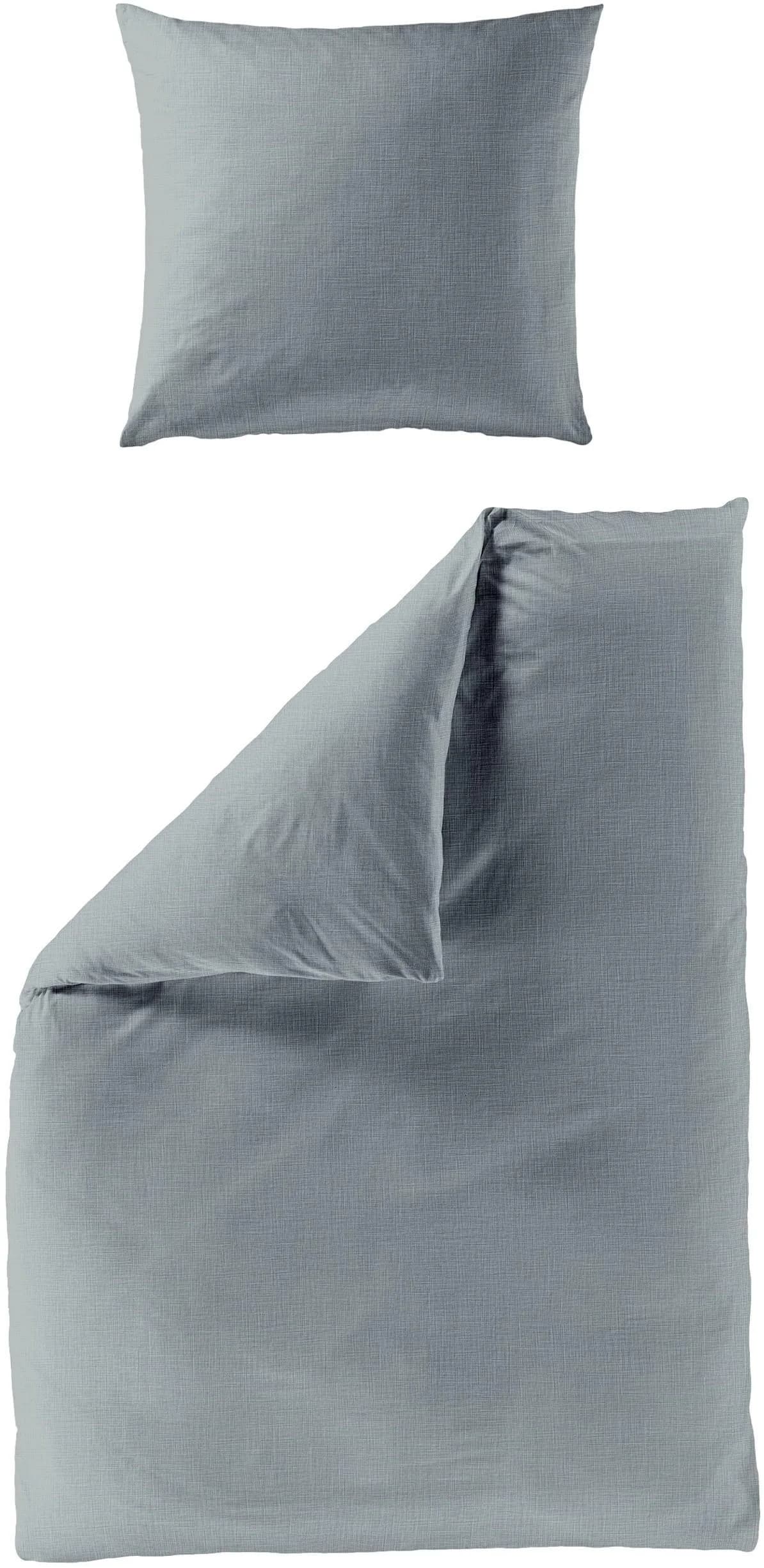 BIERBAUM Musselin Bettwäsche Set Hellblau 3-tlg. 100% Baumwolle