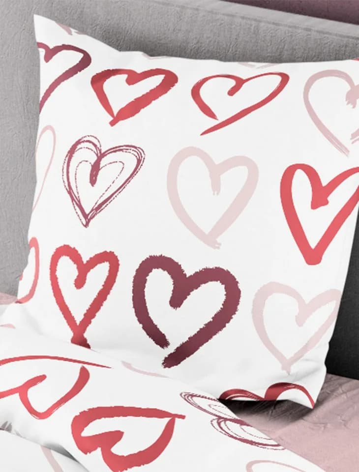 Bierbaum Bettwäsche Set Rot Mako-Satin mit Herzmotiv - Bild 4