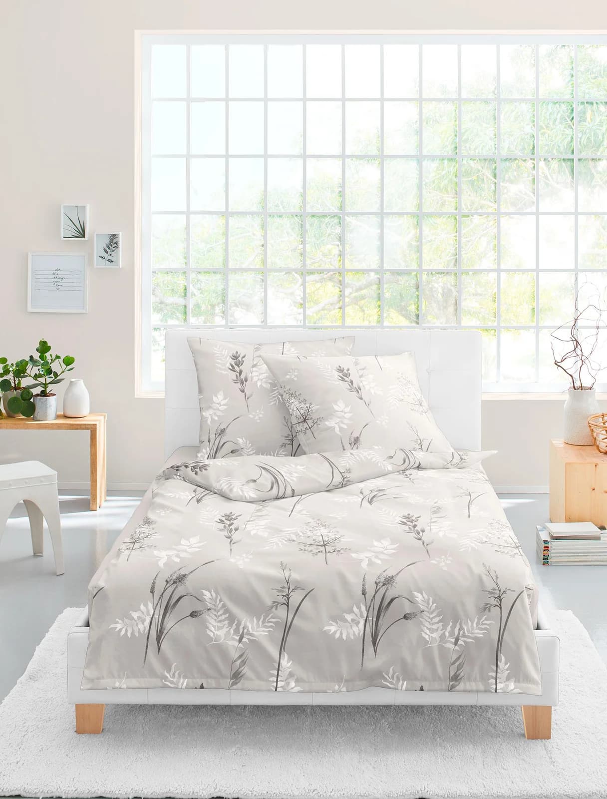 BIERBAUM Satin Bettwäsche 4200 grau Mako-Satin
