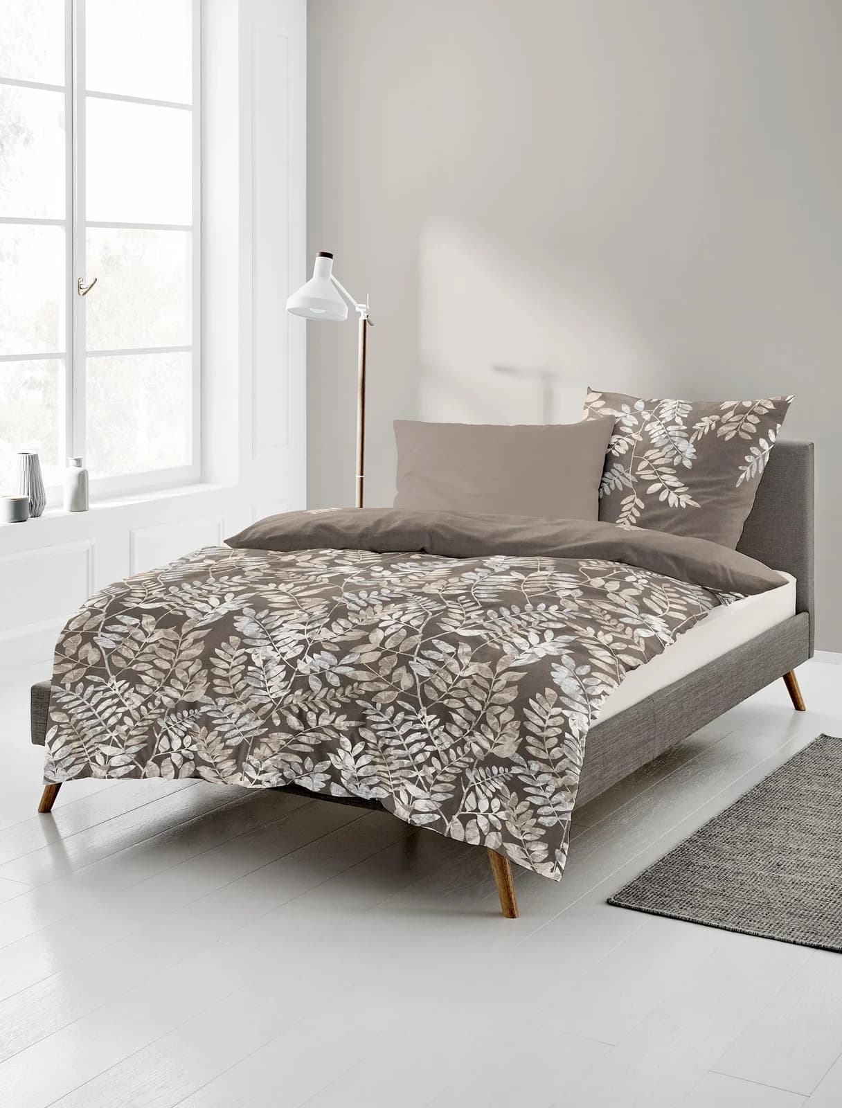 BIERBAUM Biber Bettwäsche 135x200 cm Braun 100% Baumwolle