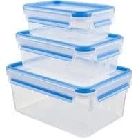 Emsa CLIP & CLOSE Frischhaltedosen-Set transparent/blau, 3,85 Liter