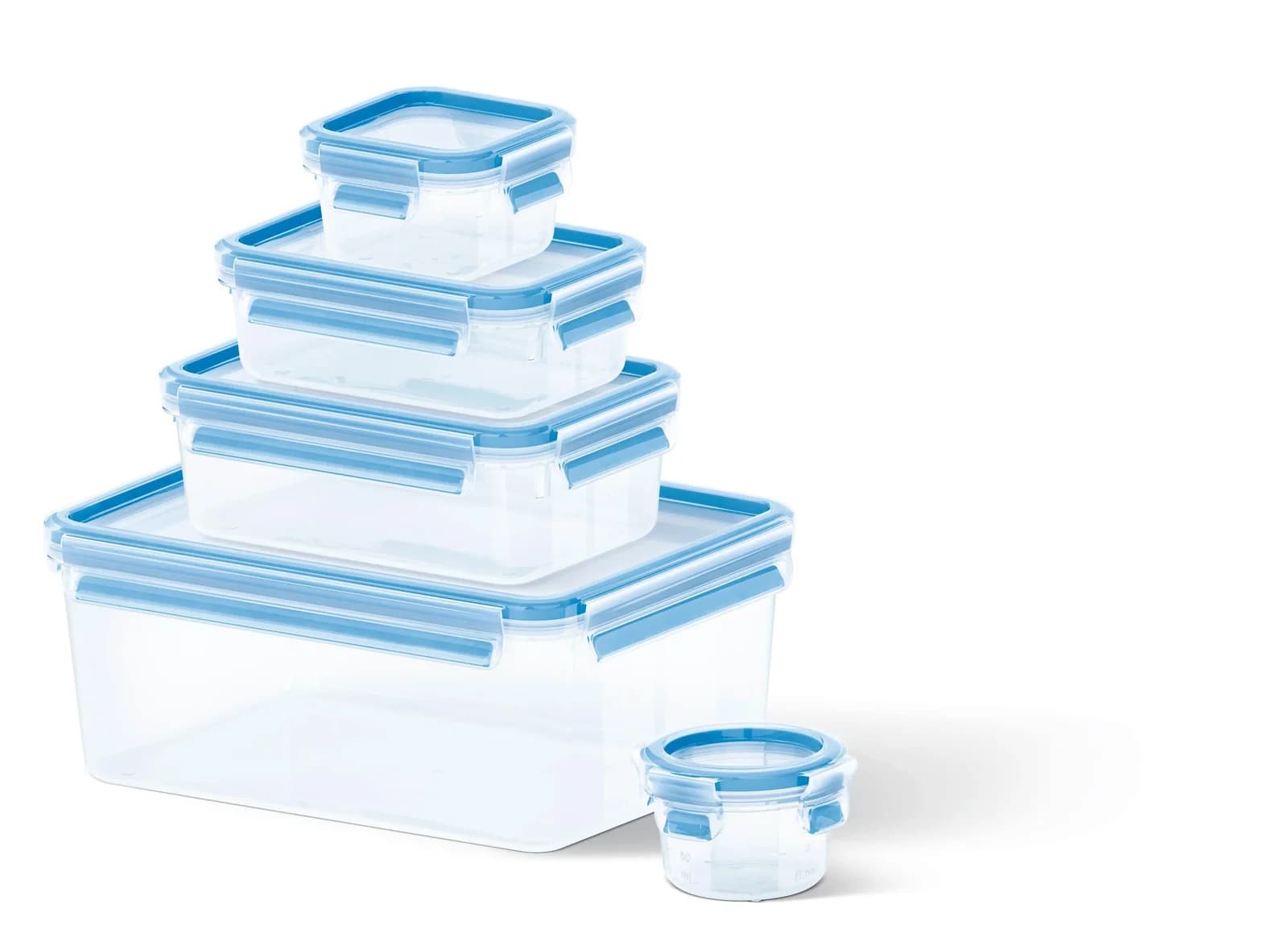 Emsa CLIP & CLOSE Frischhaltedosen-Set 5-teilig Transparent/Blau