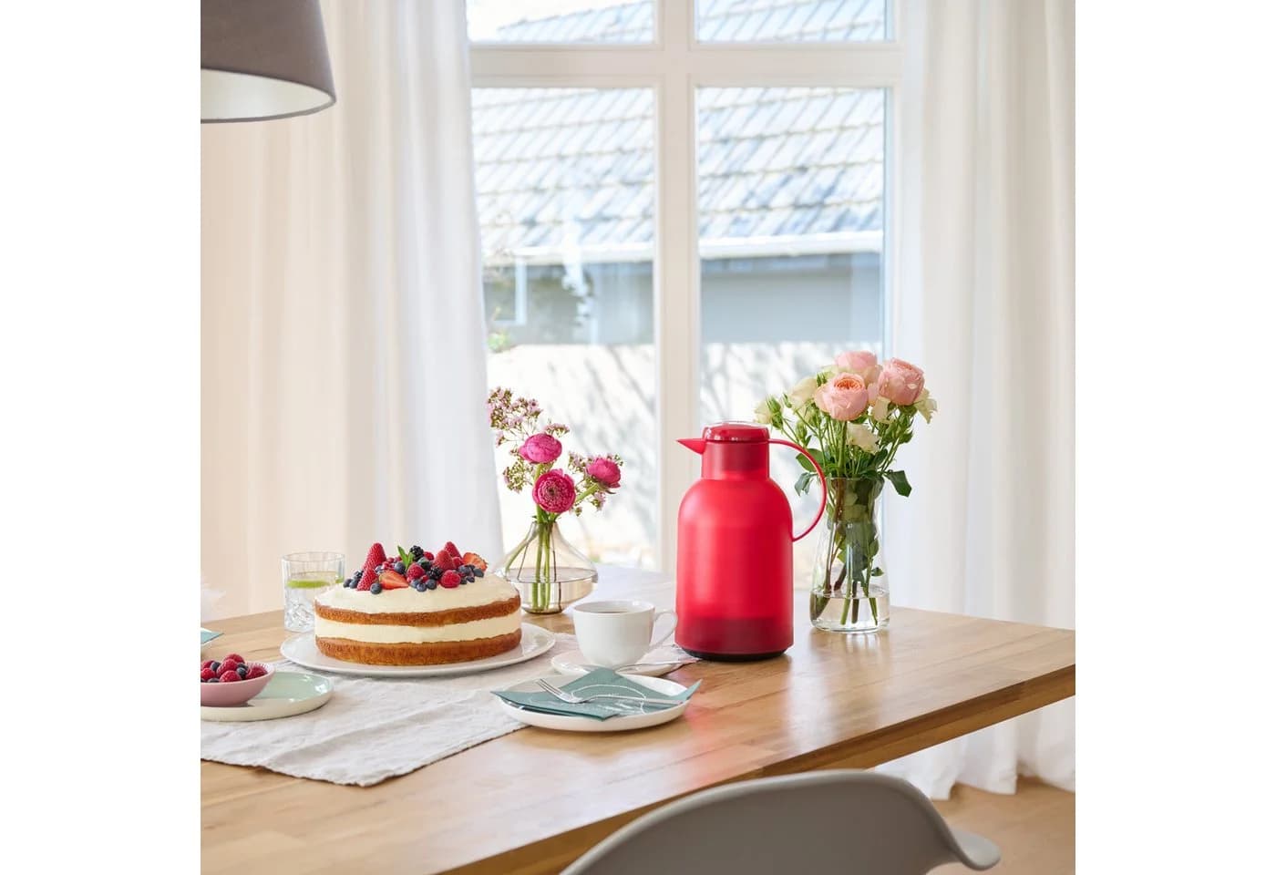 Emsa Isolierkanne Samba Rot Kunststoff 1,5 L 100% dicht Glaskolben - Bild 3