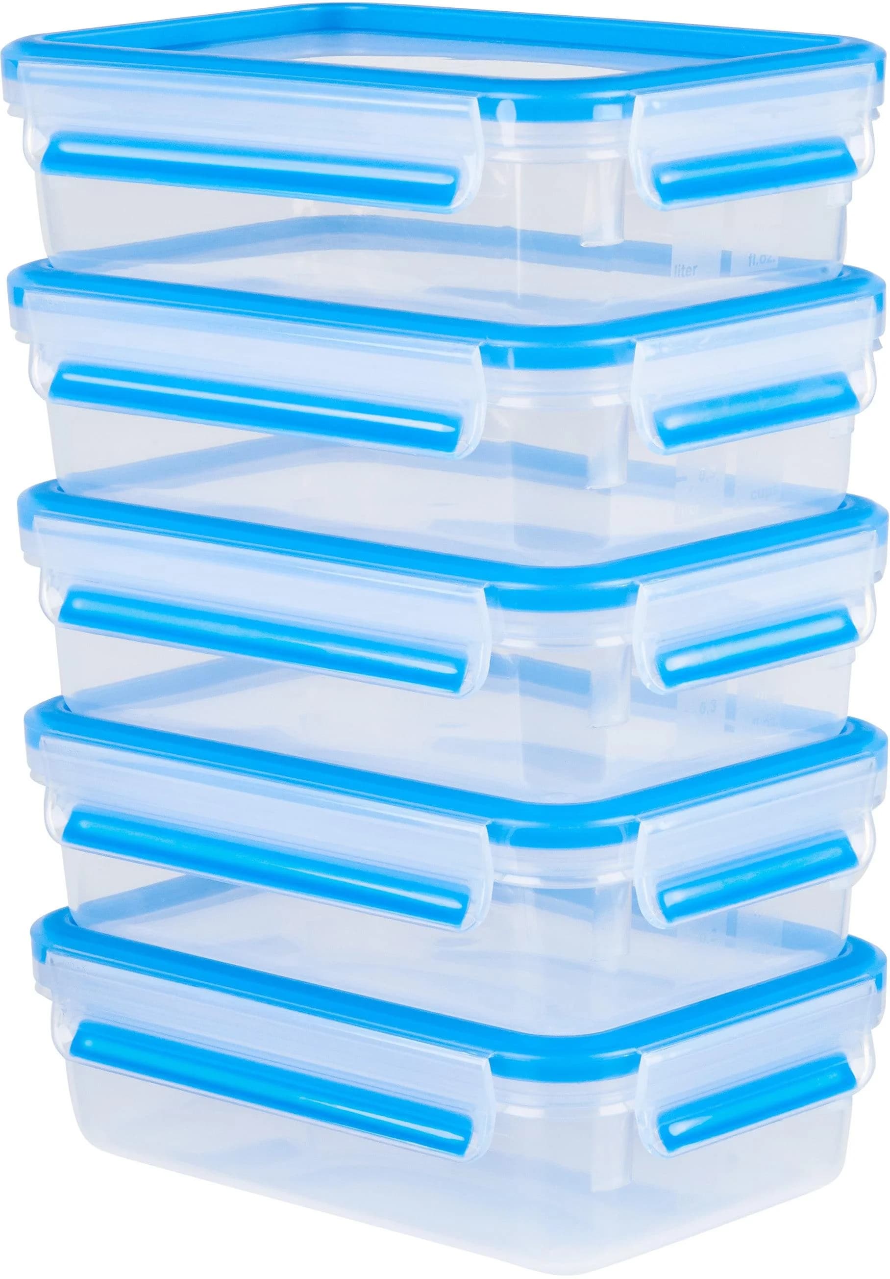 Emsa Frischhaltedosenset Clip & Close 5-teilig 0,8 L Hellblau Kunststoff