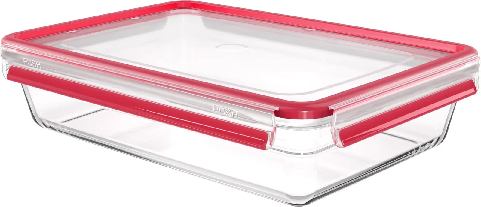 Emsa Frischhaltedose Clip & Close Glas 3,0 L Rot