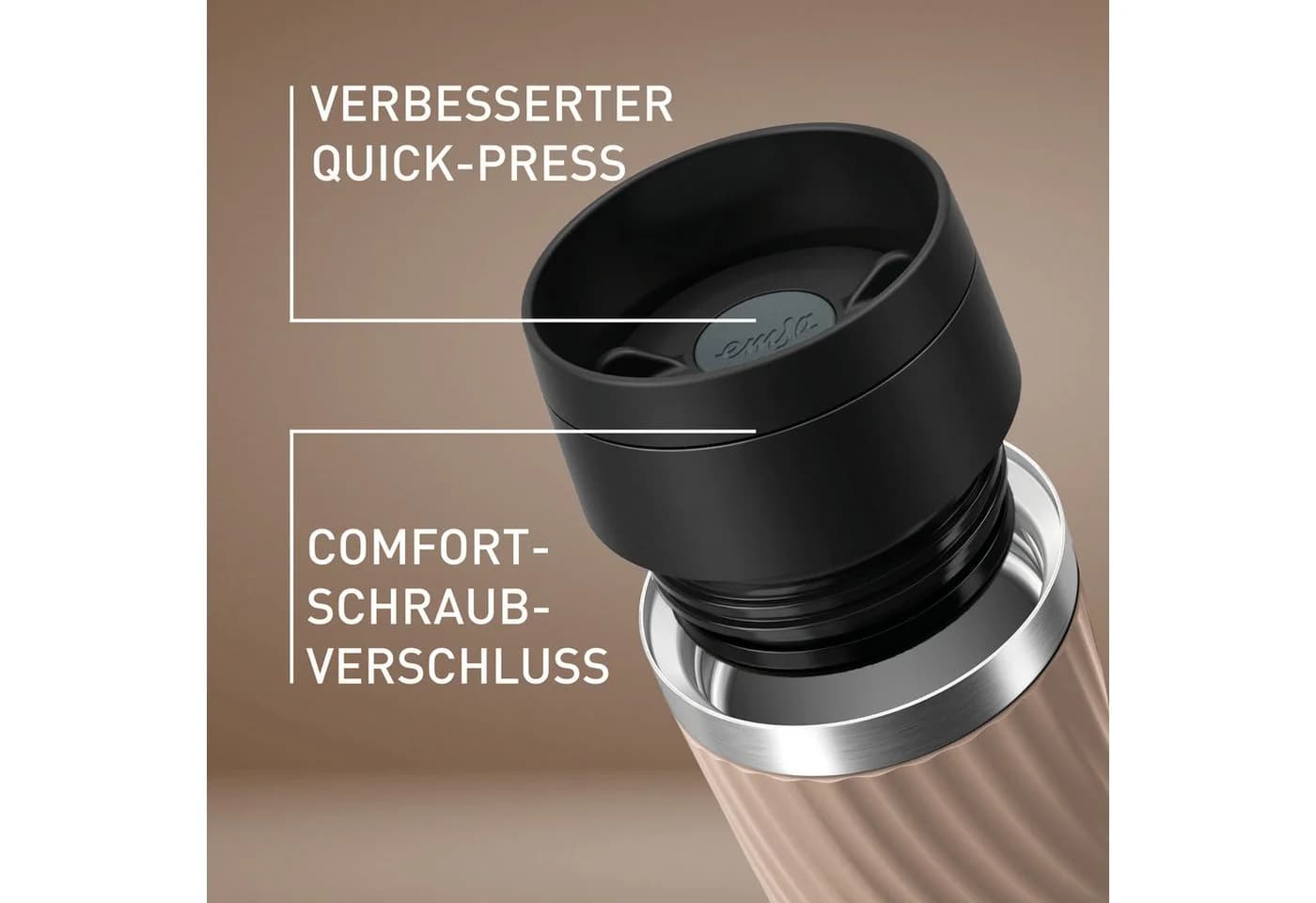 EMSA Travel Mug Classic Twist Isolierbecher Braun 0,36 Liter - Bild 5