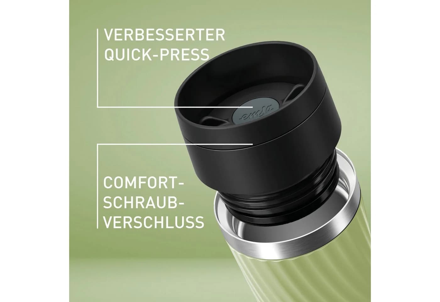 EMSA Travel Mug Classic Twist Isolierbecher Apfelgrün 0,36L - Bild 5