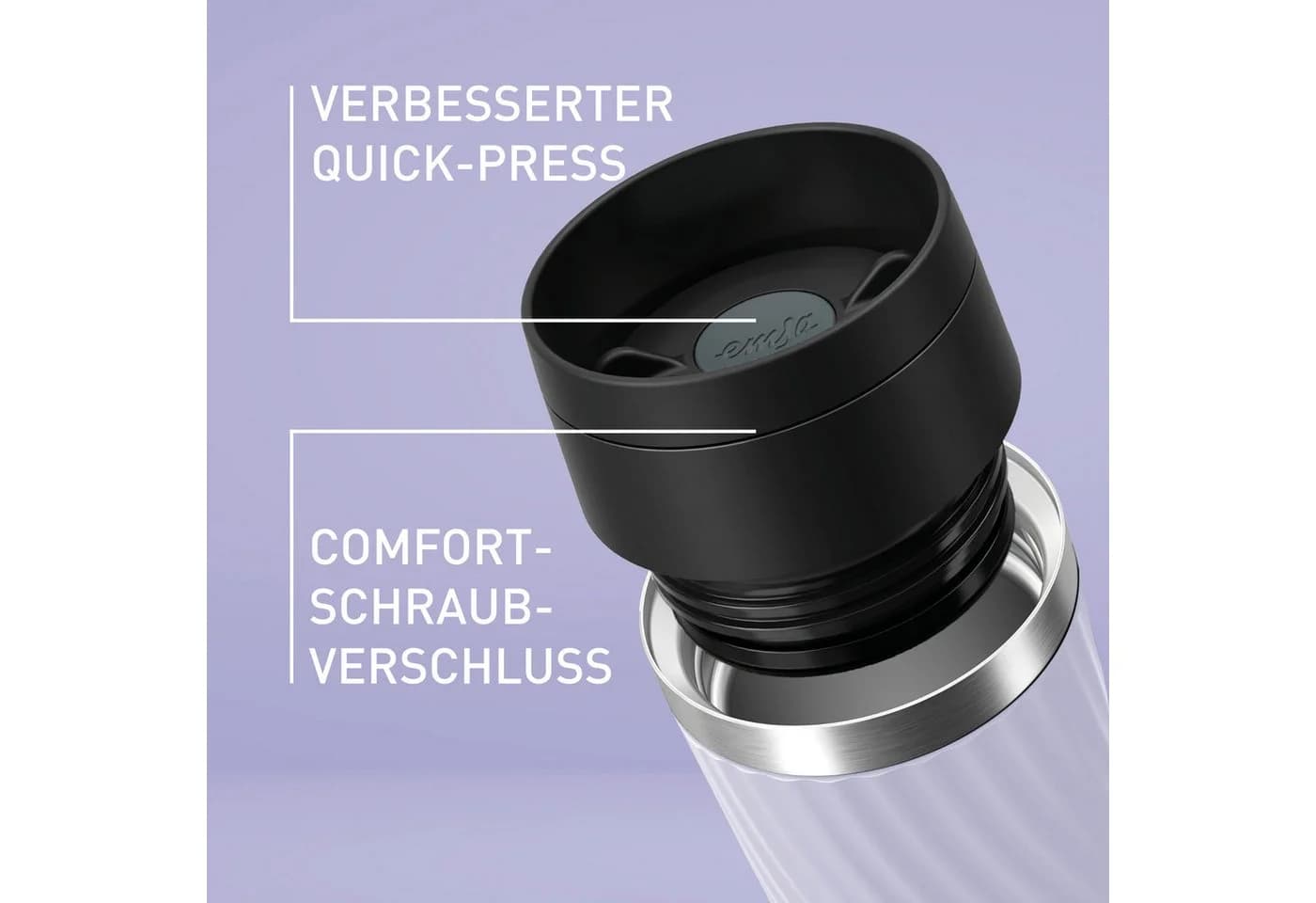 EMSA Travel Mug Classic Twist Isolierbecher Lavendel 0,36L - Bild 5