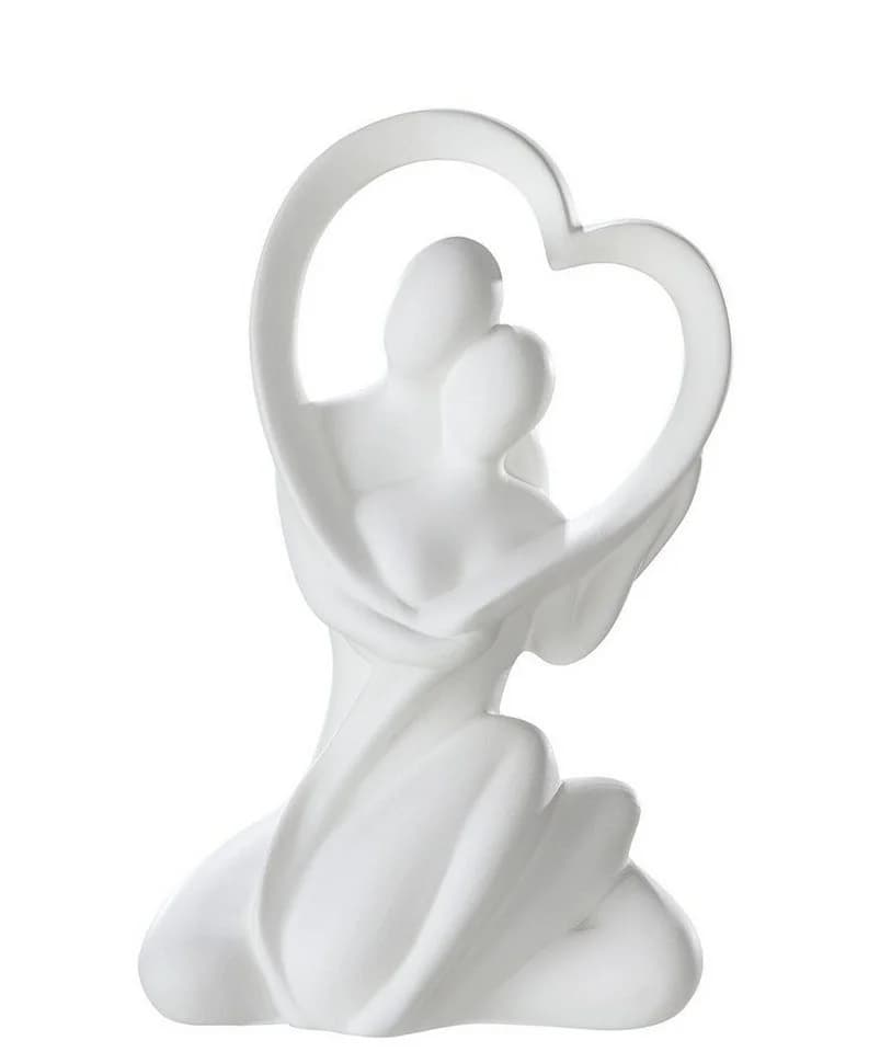 Gilde Dekoobjekt „Herzblick“ 30238 Keramik Creme - Bild 2