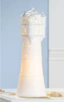 GILDE Porzellan Nachtischlampe Leuchtturm 35cm weiß Bild 4
