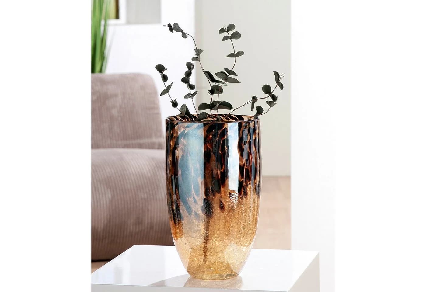 GILDE Dekovase Vase Braun Glas 29 cm