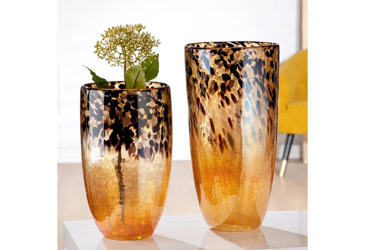 GILDE Dekovase Vase Braun Glas 29 cm - Bild 5