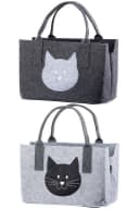 GILDE Filztasche Dunkelgrau Katze Shopper Tragetasche Bild 1