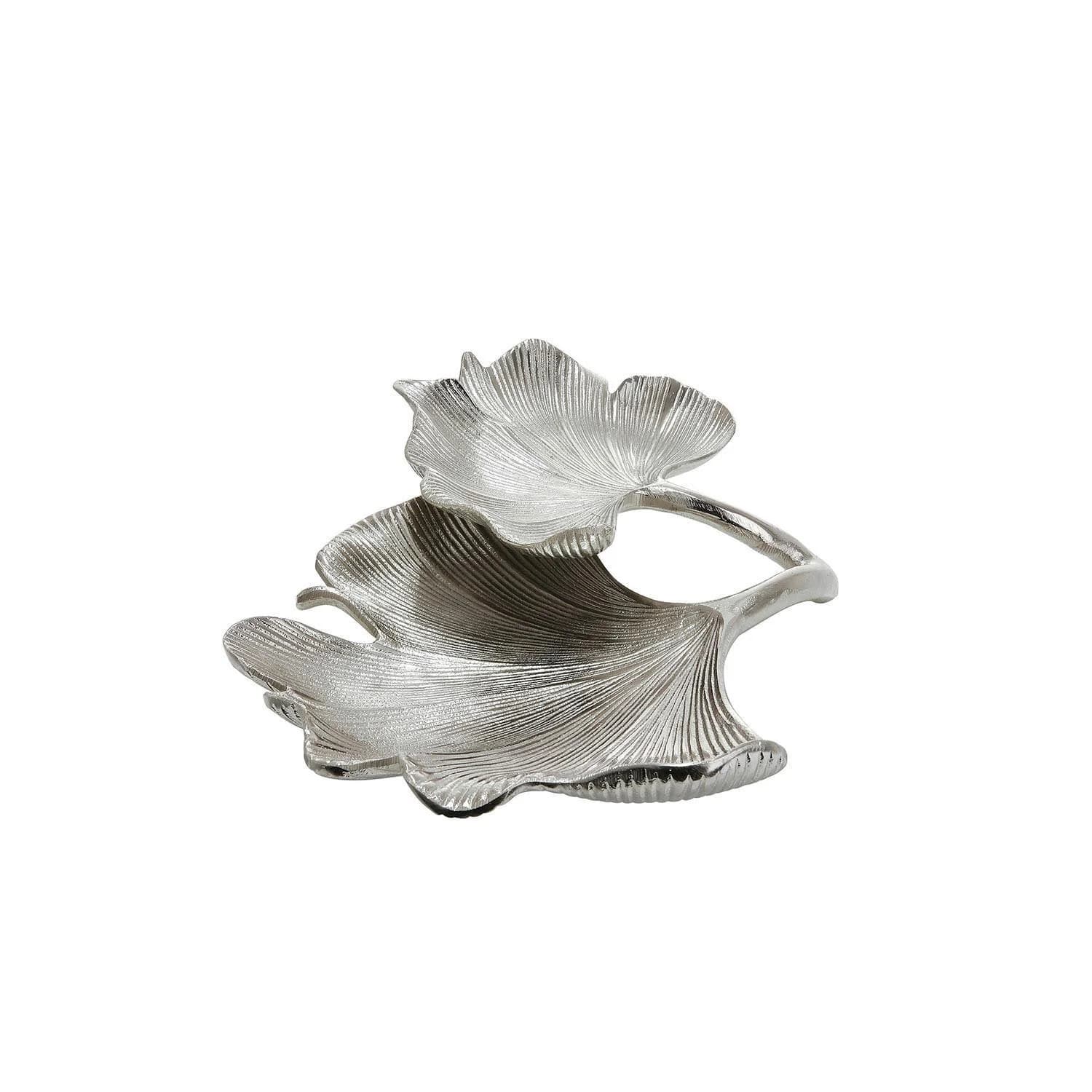 GILDE Dekoschale Ginkgo Blatt Silber Aluminium - Bild 5