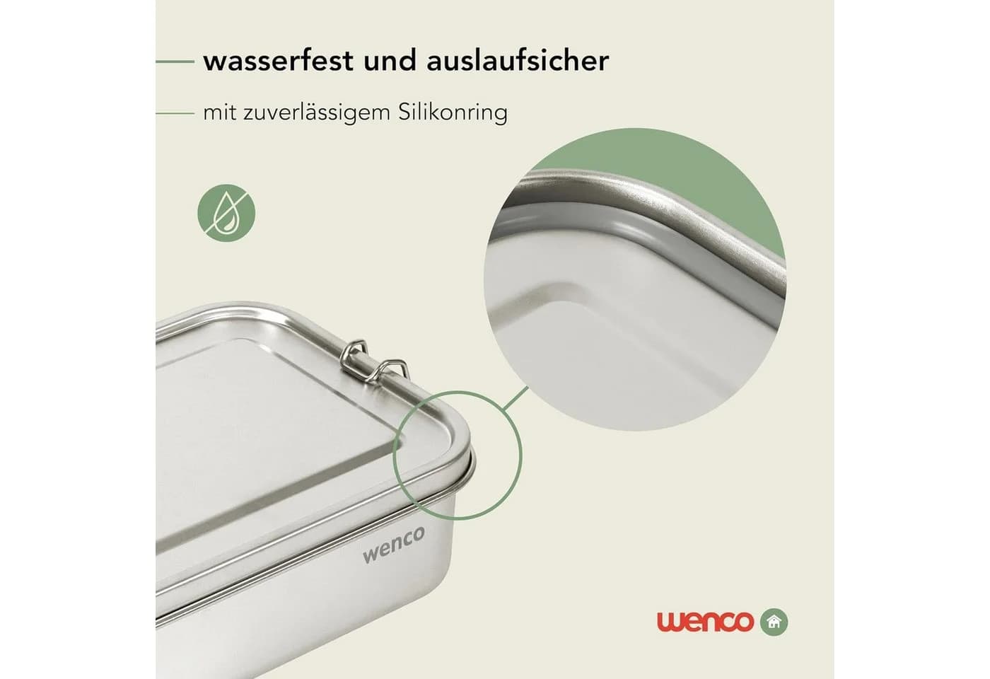 Wenco Lunchbox 650 ml Edelstahl 2-fach unterteilt Auslaufsicher - Bild 5