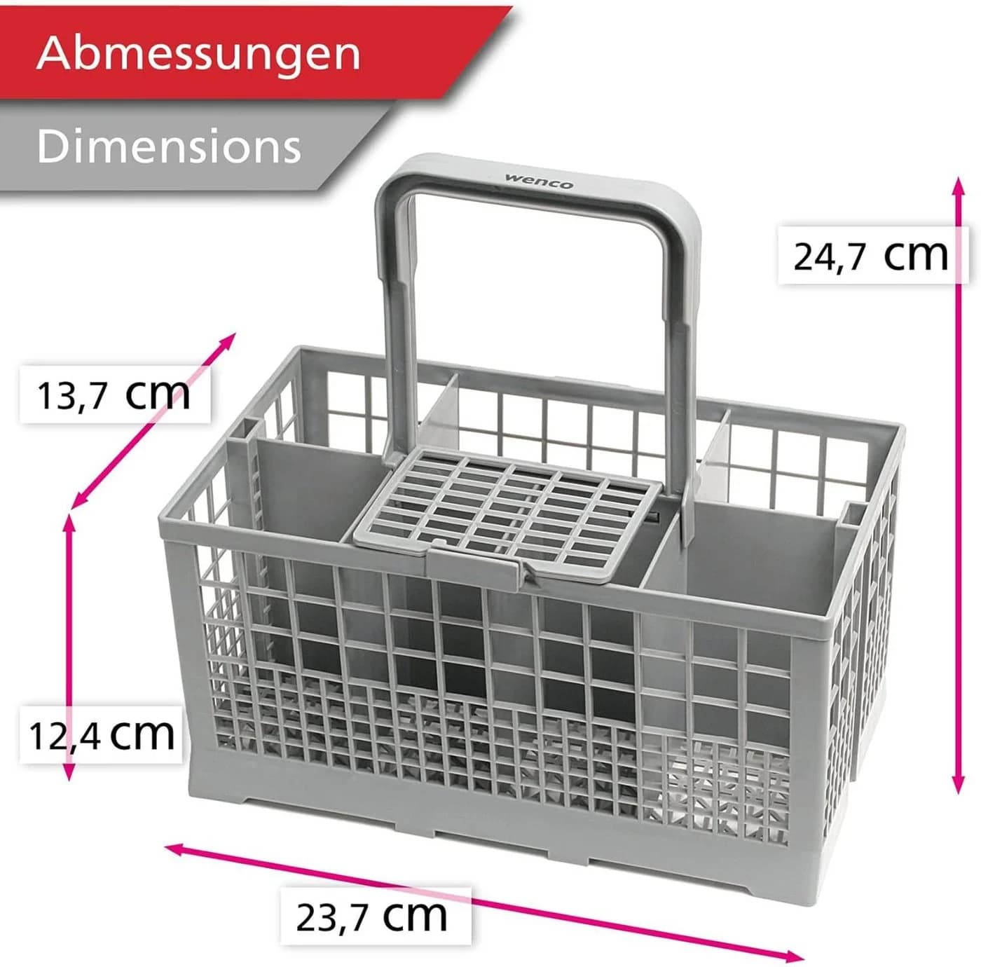 Wenco Besteckhalter Spülmaschinenkorb Grau