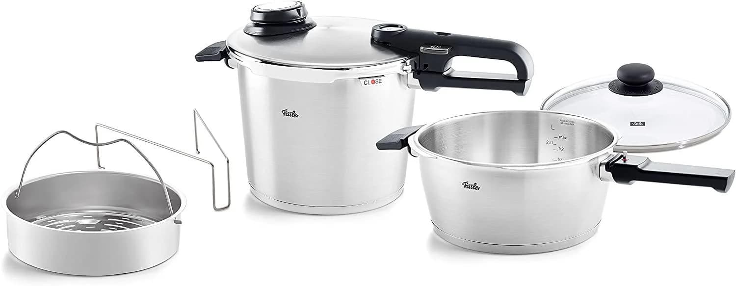Fissler Vitavit Premium Schnellkochtopf-Set 5-teilig Silber Edelstahl