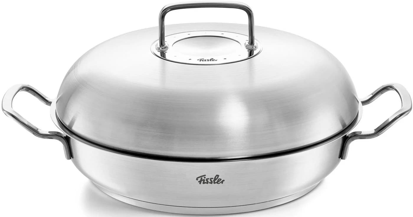Fissler Servierpfanne Bräter mit Deckel Ø 24 cm Edelstahl Silber - Bild 2
