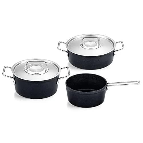 Fissler Topf-Set Adamant Schwarz Aluminium Antihaft