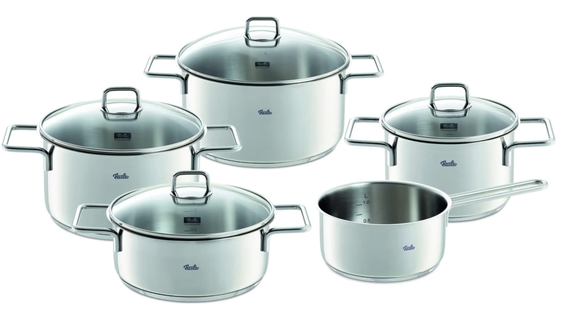 Fissler LumiTherm Topf-Set 9-tlg. Edelstahl silber mit Superthermic Boden