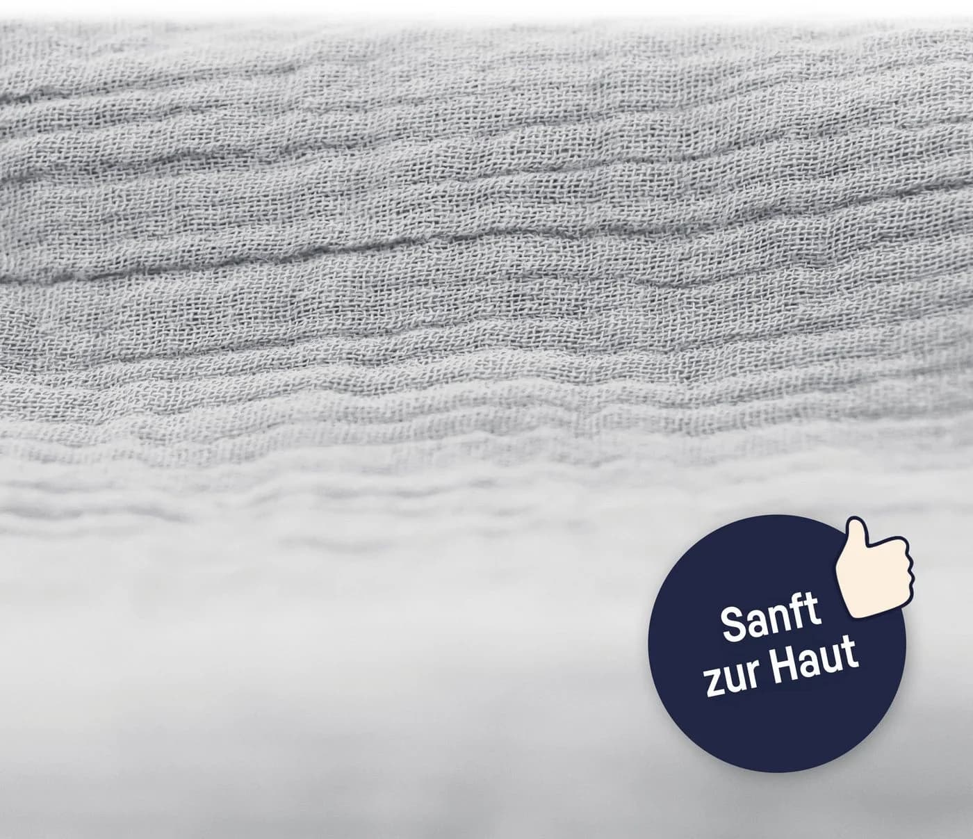 Julius Zöllner Nestchenschlange Musselin Grau Made in Germany - Bild 3