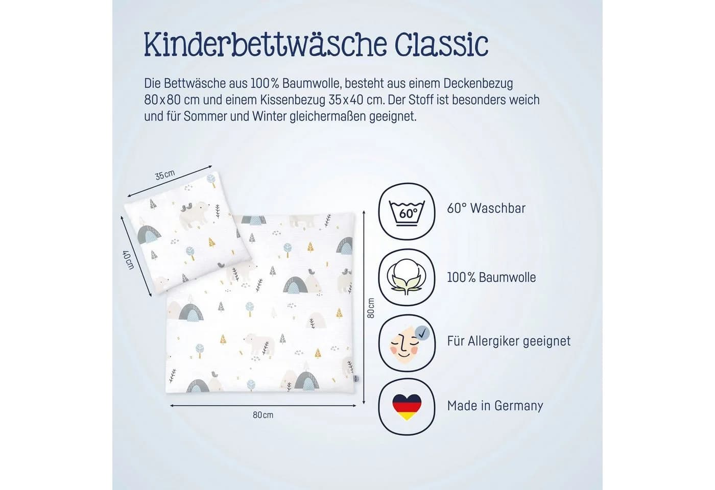 Julius Zöllner Kinderbettwäsche Mountain Bear Weiß Baumwolle - Bild 4