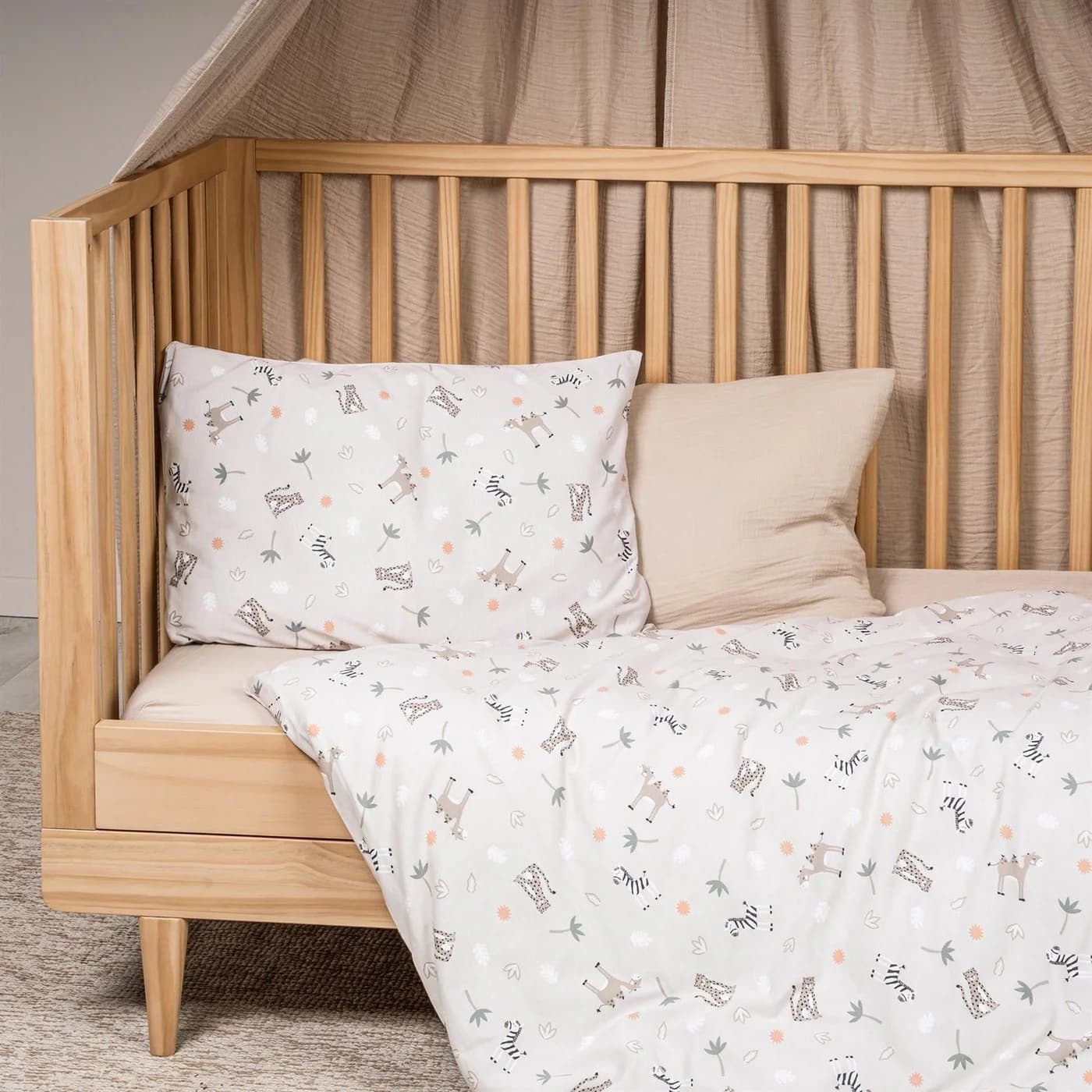 Julius Zöllner Babybettwäsche Savanne beige Jersey 80x80+35x40 - Bild 3