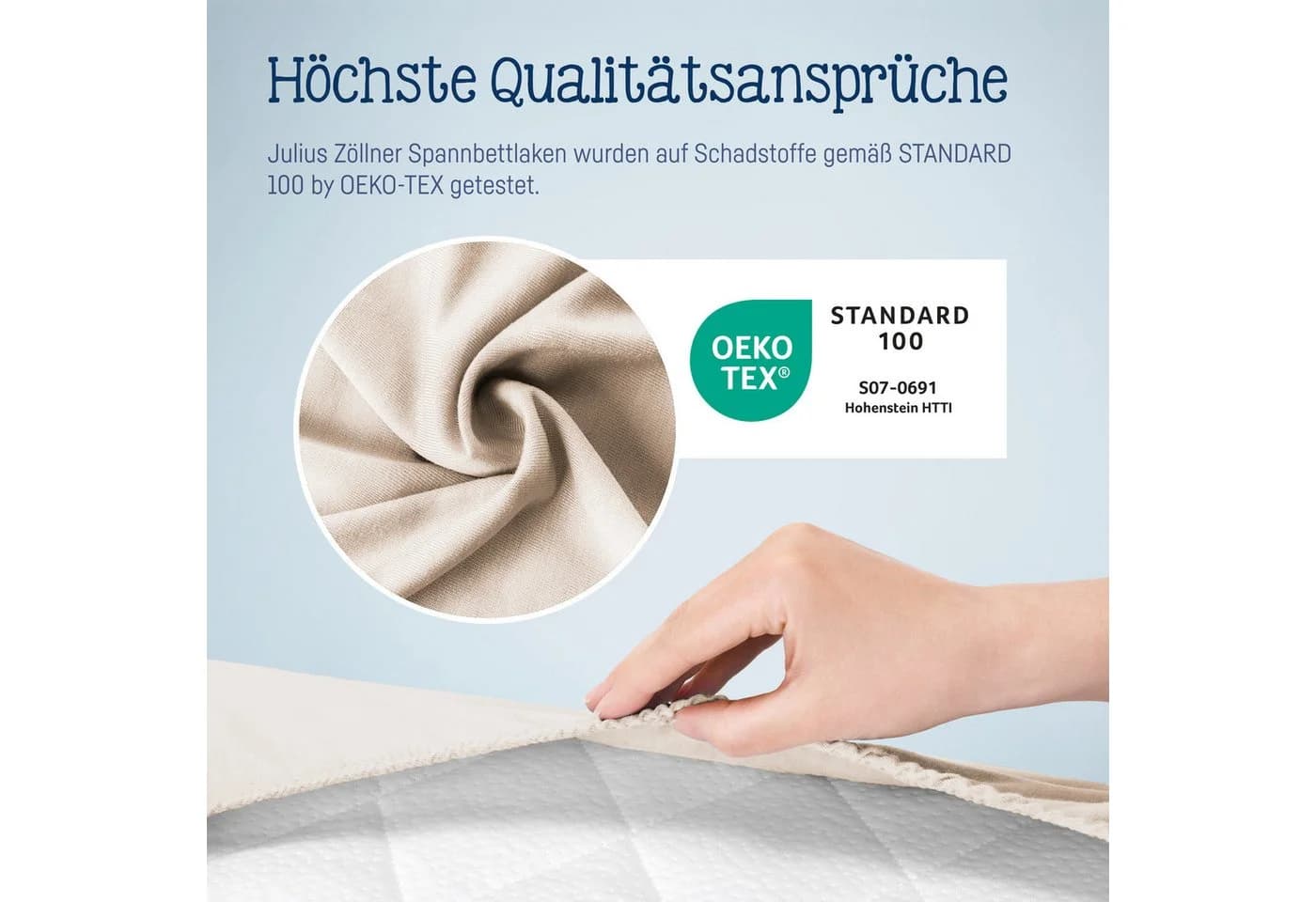 ZÖLLNER Spannbettlaken Jersey 70x140 cm Beige - Bild 4