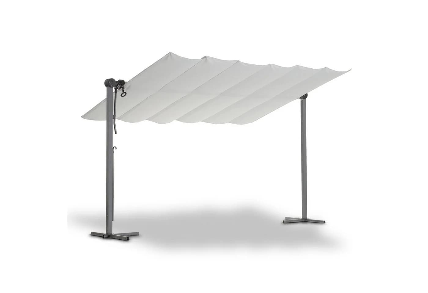 Leco Standmarkise WAVED 4x2,5 m Sonnenschutz Pavillon Lichtgrau - Bild 2