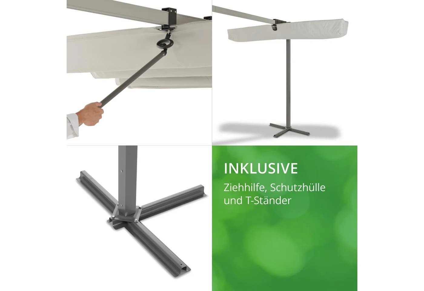 Leco Standmarkise WAVED 4x2,5 m Sonnenschutz Pavillon Lichtgrau - Bild 4