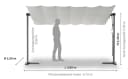 Leco Standmarkise WAVED 4x2,5 m Sonnenschutz Pavillon Lichtgrau Bild 5
