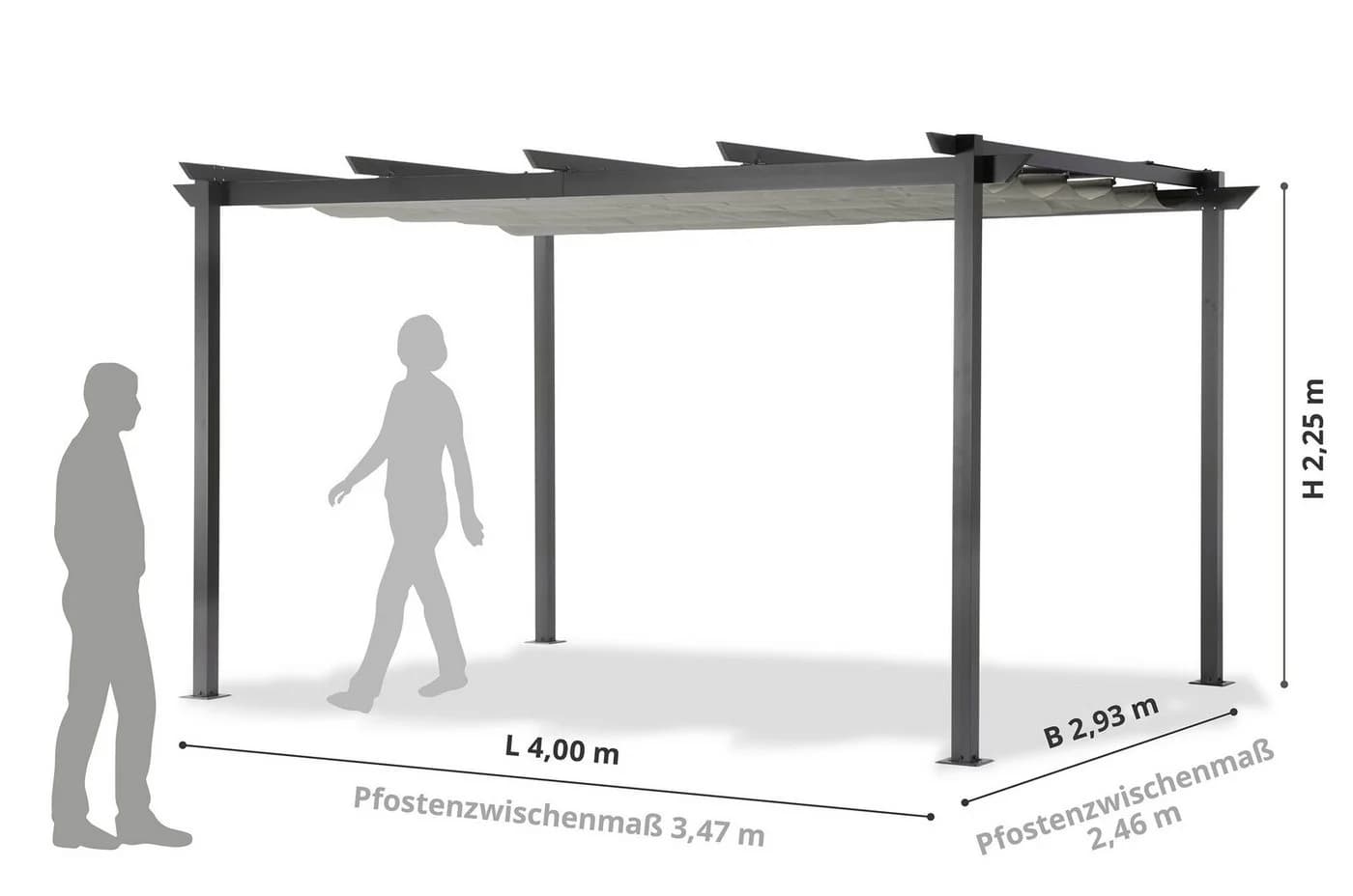 Leco Pergola Anthrazit Aluminium-Stahl - Bild 4