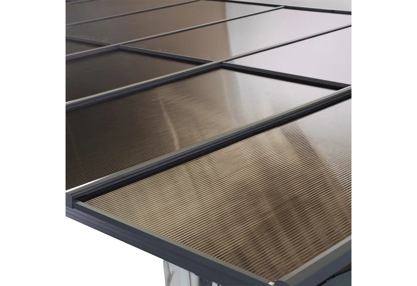 Leco Pavillon-Ersatzdach Dachplatten-Set grau-transparent für Terrassenüberdachung - Bild 2
