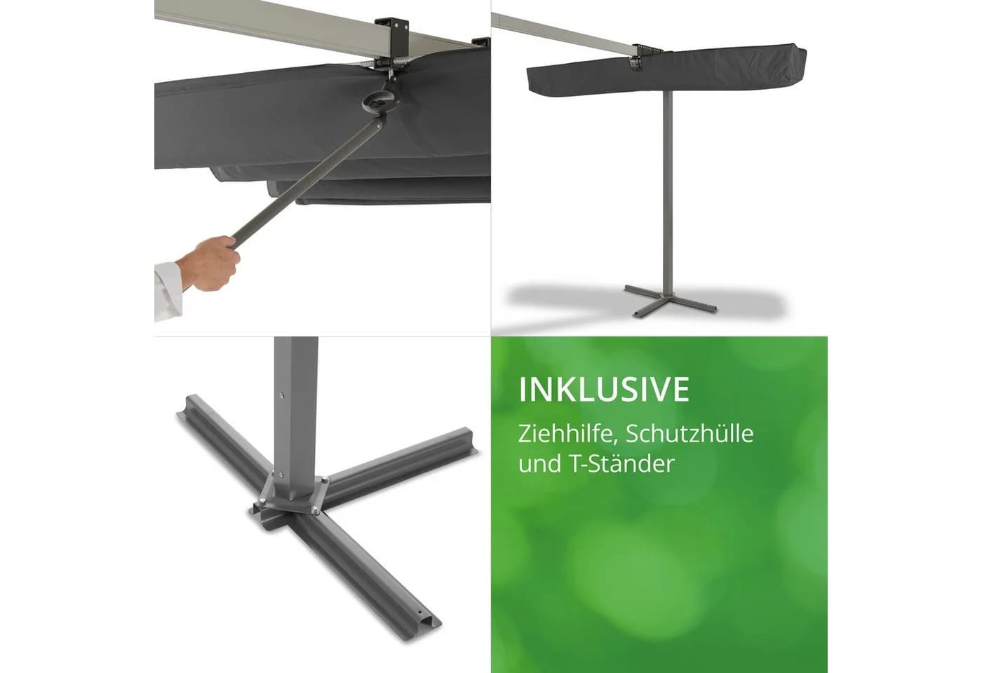 Leco Standmarkise Waved Faltbares Sonnendach Anthrazit - Bild 4