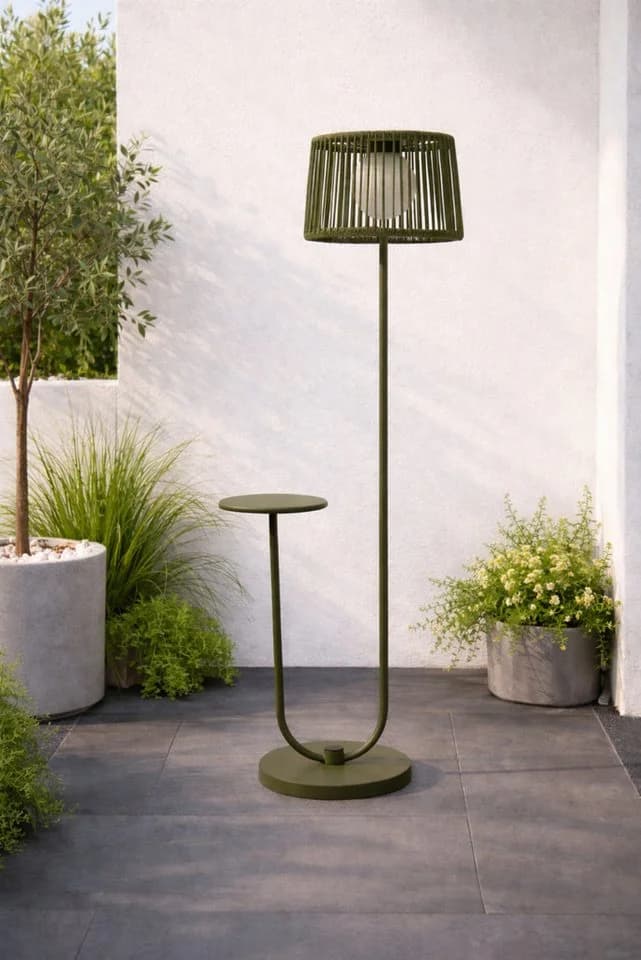 Leco LED Außen-Stehlampe mit Ablagetisch, Solar, Grün - Bild 2