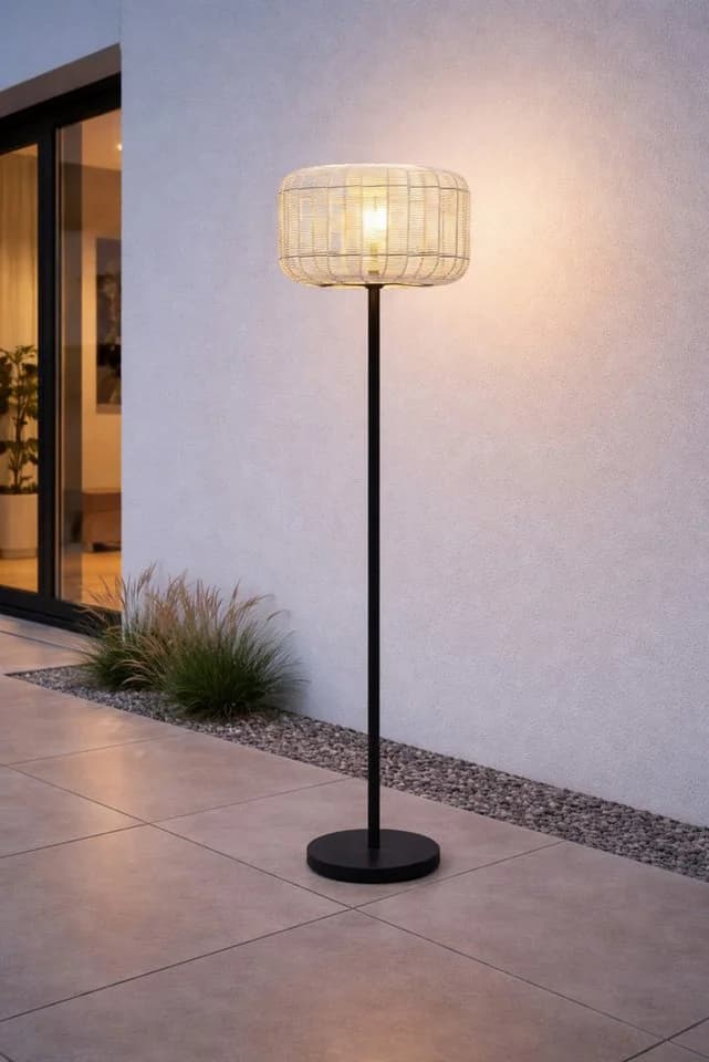 Leco LED Außen-Stehlampe BELLA Solar-Stehleuchte Warmweiß Grau/Anthrazit