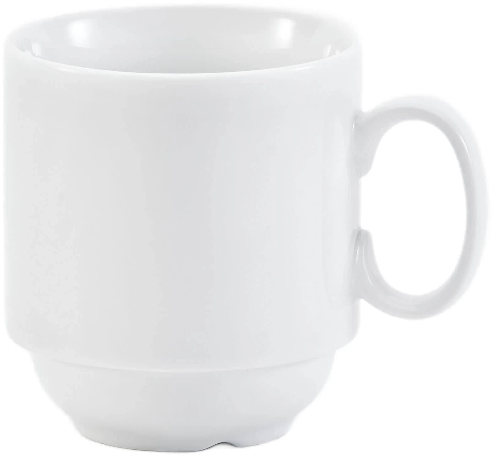 Van Well Trend Becher 6-teilig Weiß Porzellan stapelbar 0,25 L