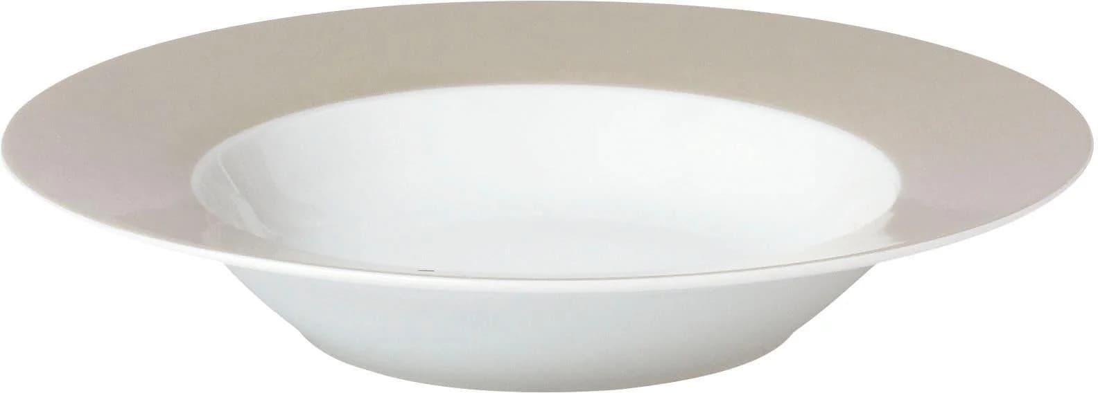 Suppenteller VAN WELL "Vario" Weiß/Grau Porzellan 21,5 cm
