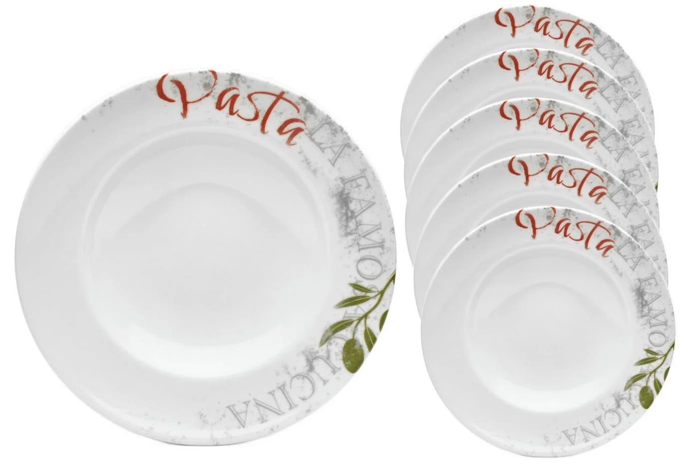 Van Well Pastateller Set Famosa 6-tlg. Bunt Porzellan