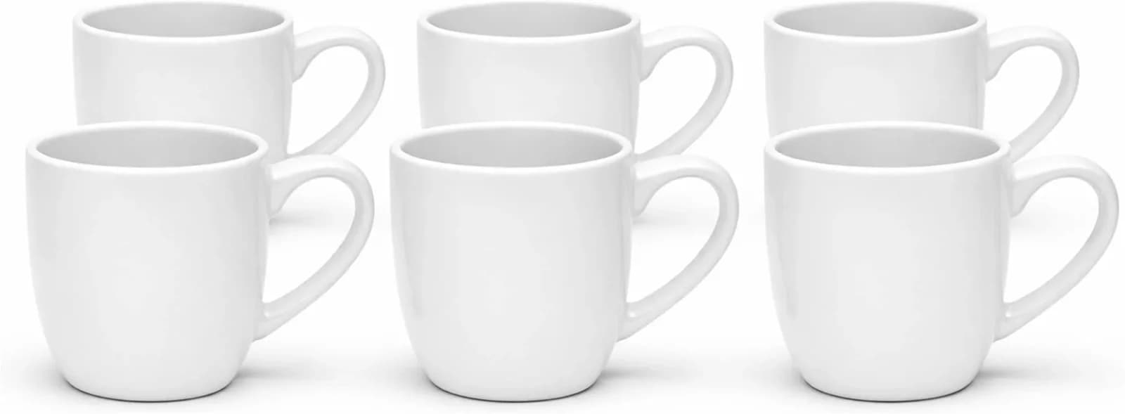 Van Well Kaffeebecher Set 6-tlg. Weiß Steingut Malmö