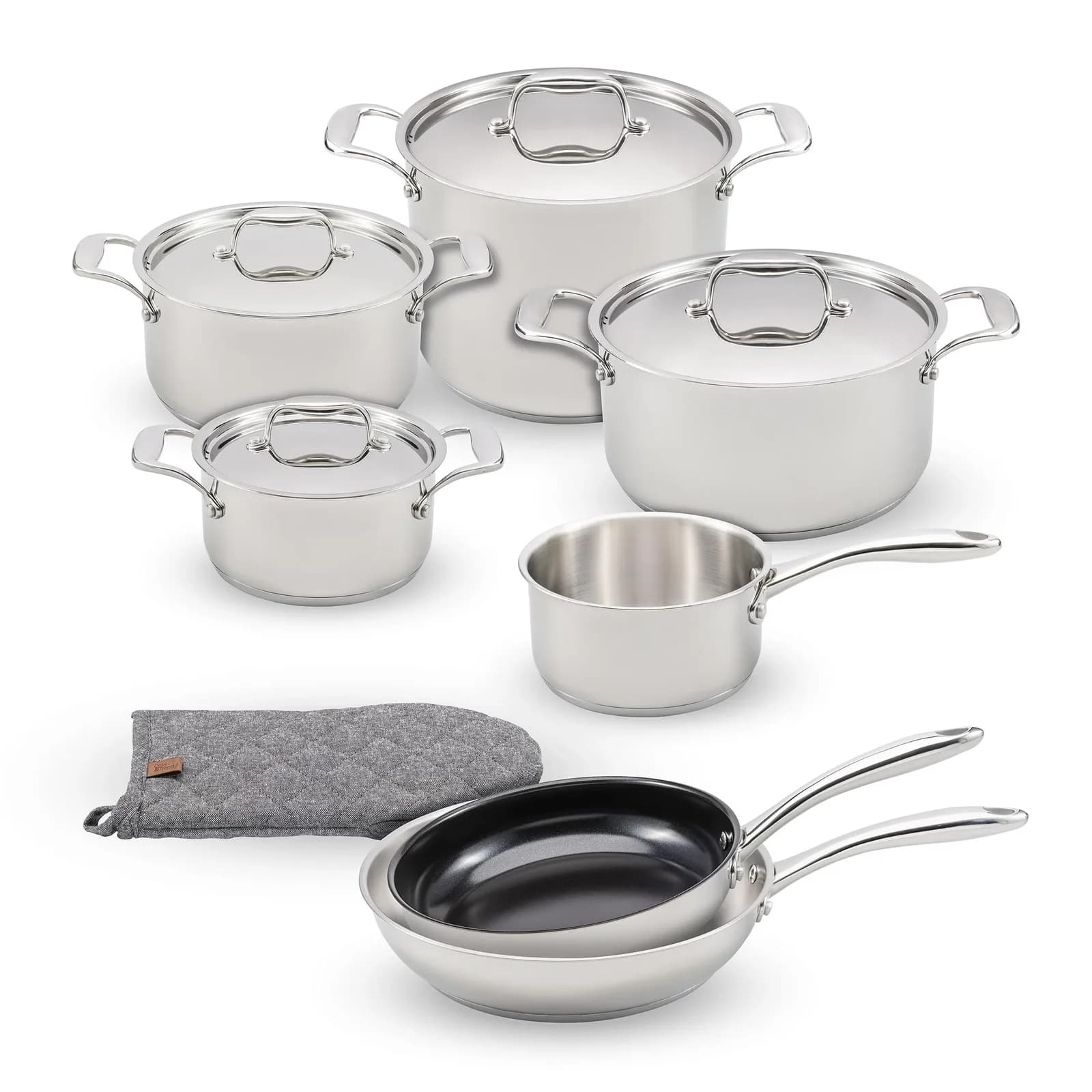Cosy & Trendy Kochgeschirr-Set 11-tlg. Edelstahl 18/10 Grau/Silber