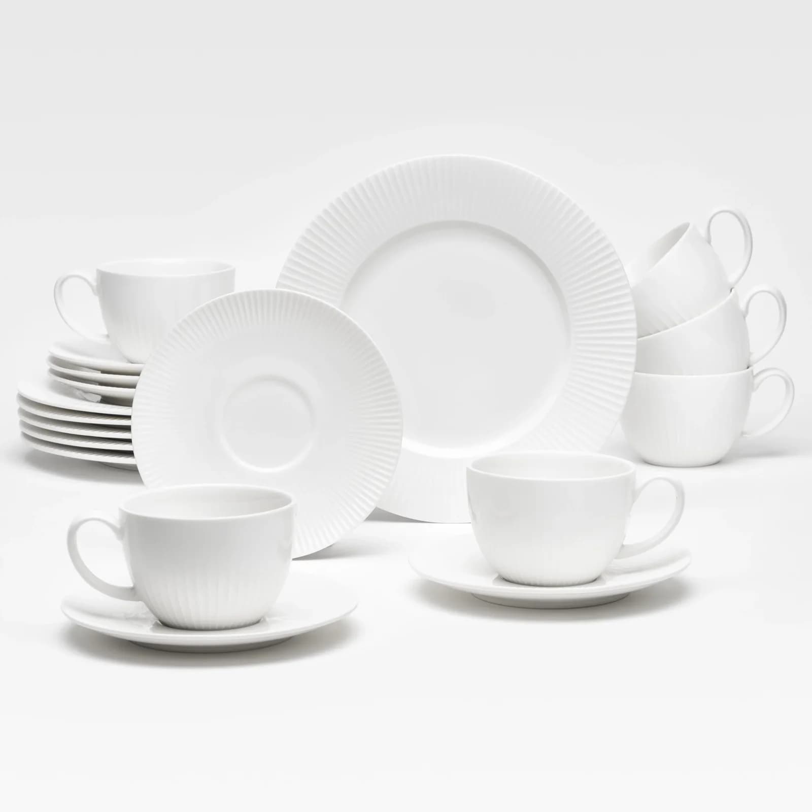 Kaffeeservice PRAG 18-teilig Weiß Porzellan