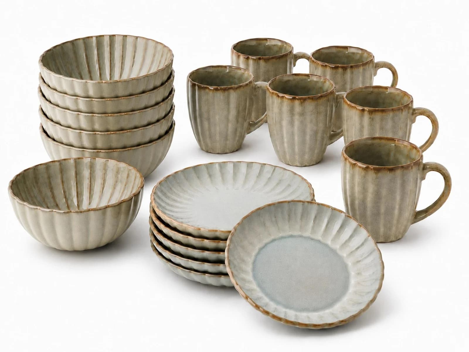 Cosy & Trendy Geschirr-Set Astera 18-tlg. Ozeanblau Steinzeug