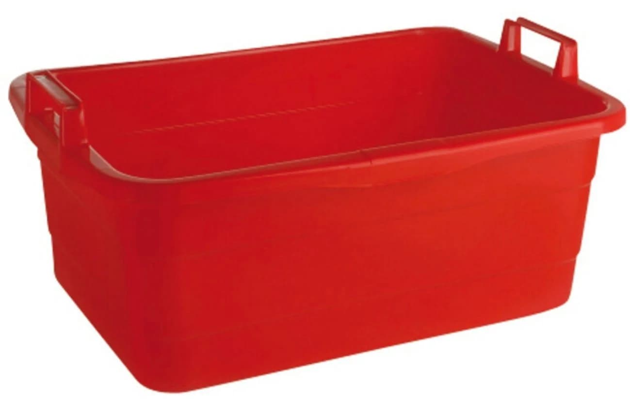 Lockweiler Wäschewanne 45 Liter Kunststoff Rot mit Griffen