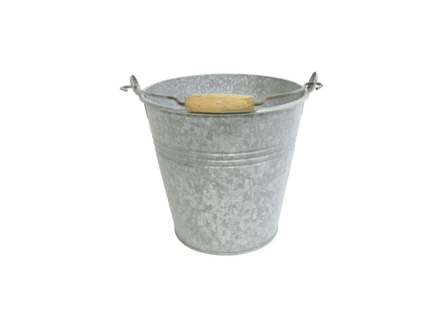 finehomegarden Zink Eimer mit Henkel Grau Pflanzkübel Metall - Bild 2