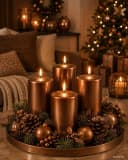 Wiedemann Kerzen Stumpenkerze 4er Set Adventskranzkerzen Bronze Bild 1