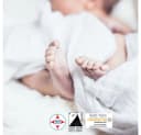 Babybettdecke aus Baumwolle mit Daunenfüllung, weiß, 80x80 cm Bild 4
