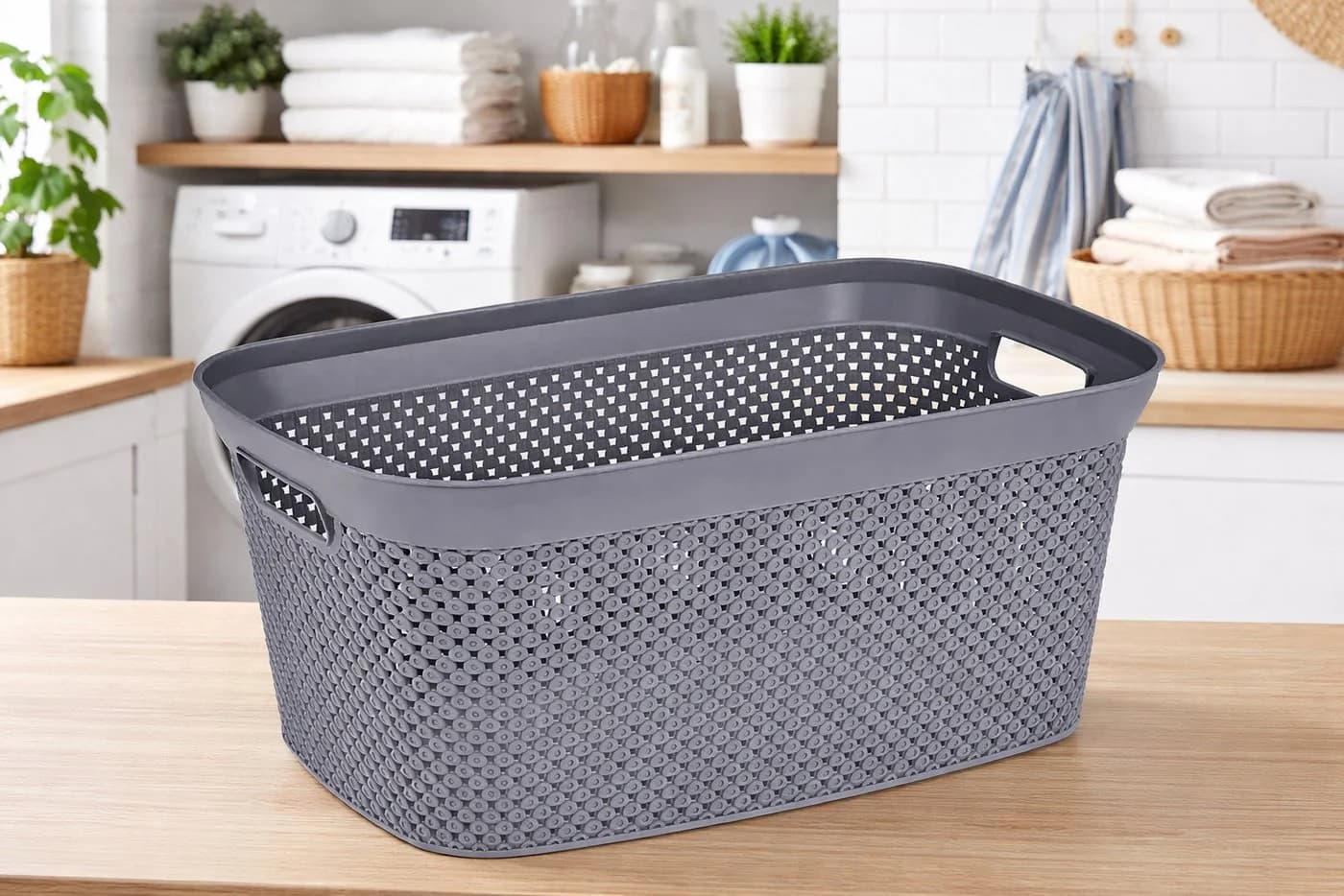 Ebaxx Wäschekorb Kunststoff Rattan-Optik 35 L - Bild 2